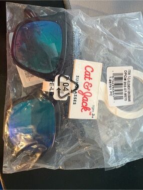 Cat & Jack Kids Sunglasses with Mirrored Blue Lenses and Black Frame